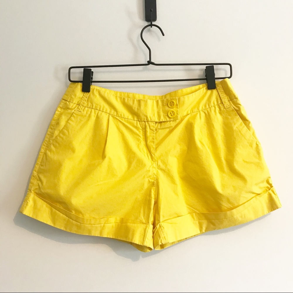 NEW YORK & CO. Yellow Cuffed Shorts